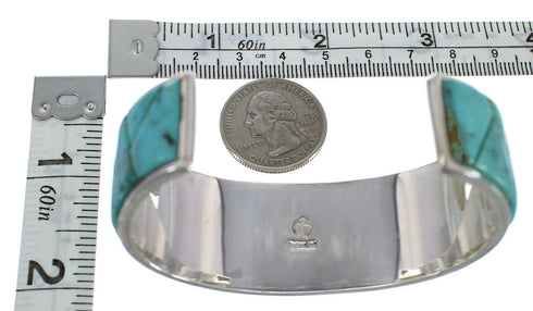 Sterling Silver Turquoise Well-Built Southwest Cuff Bracelet CX49900